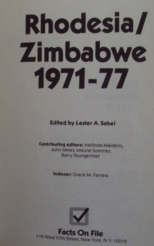 Rhodesia / Zimbabwe 1971-77 Lester A Sobel