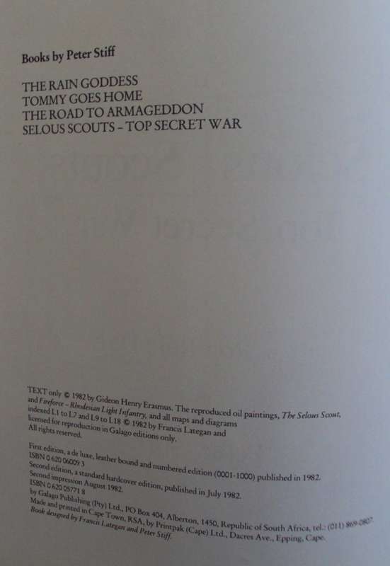 Selous Scouts Top Secret War Author: Lt. Col. Ron Reid Daly as told to Peter Stiff