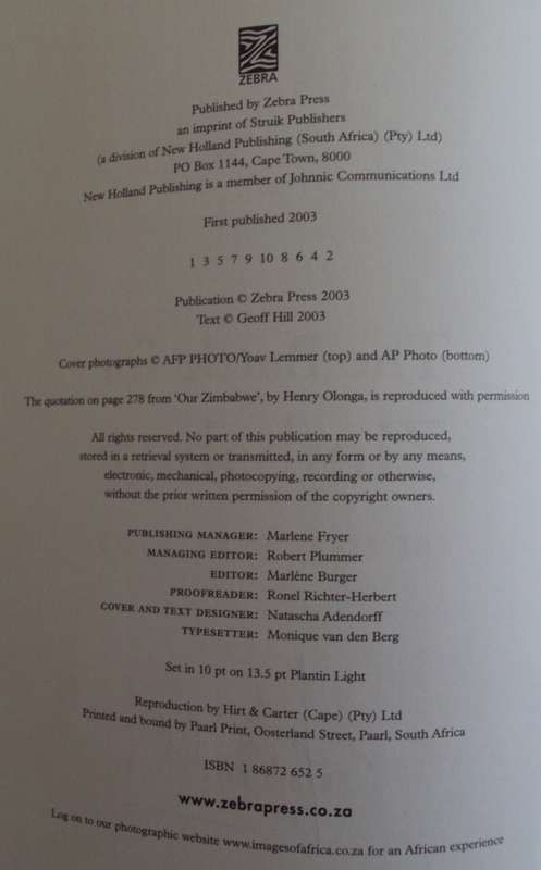 The Battle for Zimbabwe The Final Countdown  Signed Geoff Hill