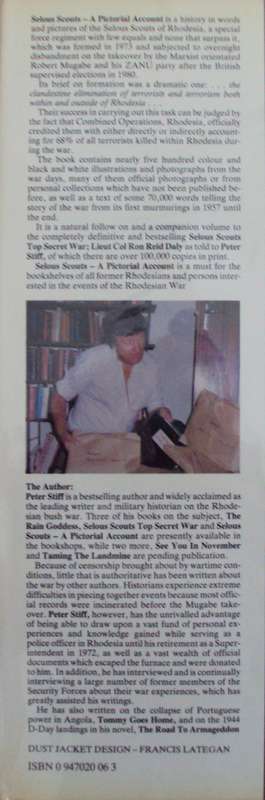 Selous Scouts  Rhodesian war A Pictorial Account Peter Stiff - Signed by the author