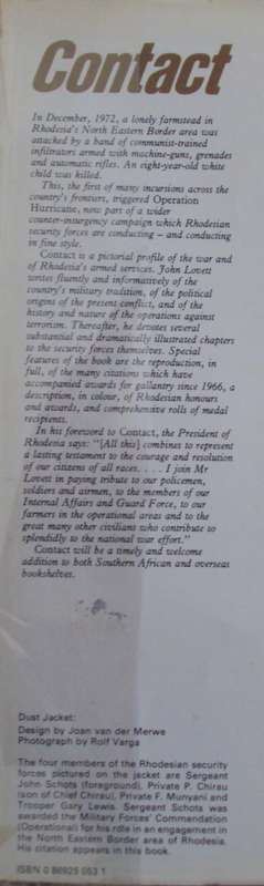 2 Books - Contact A Tribute to those who Serve Rhodesia & Contact II Struggle for Peace