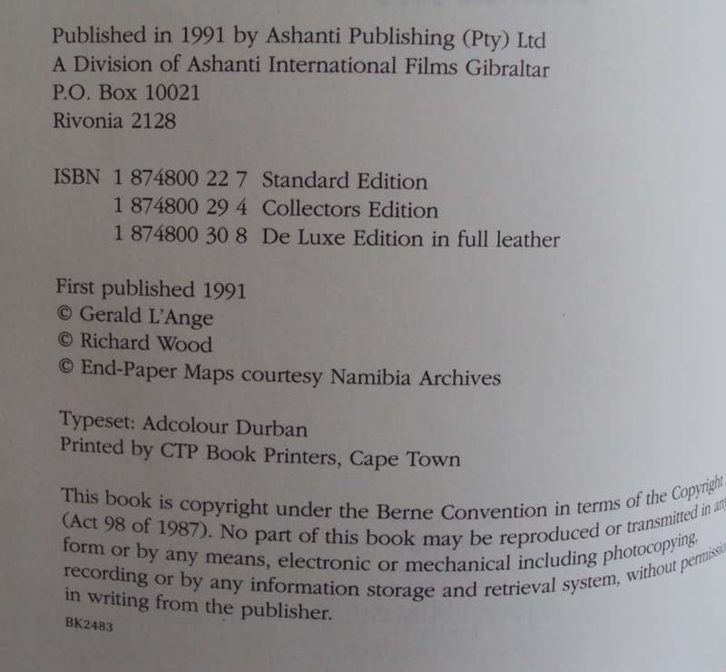 Urgent Imperial Service South African Forces in German South West Africa  1914--1915 Gerald