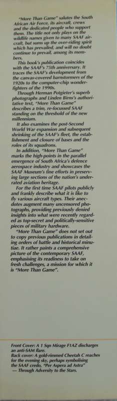 More Than Game A Salute to the South African Air Force Herman Potgieter