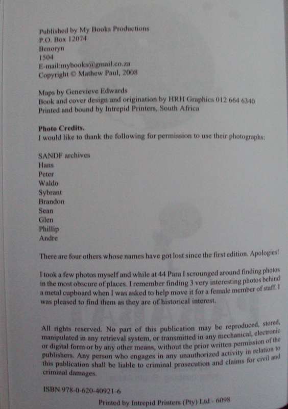Parabat  Personal accounts of paratroopers in in combat situations in South Africas history