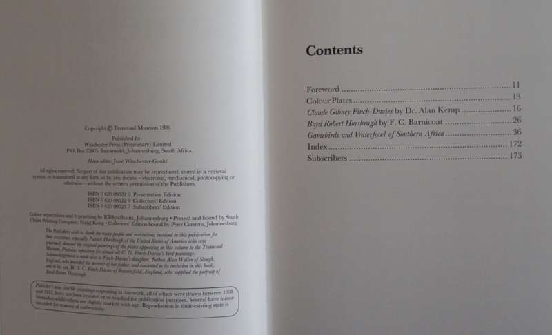 Gamebirds & Waterfowl of Southern Africa  Claude Gibney Finch-Davies