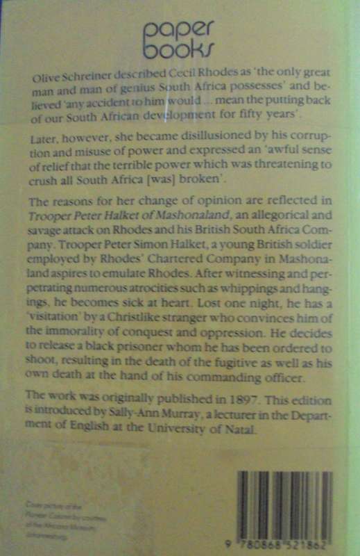 Trooper Peter Halket of Mashonaland Olive Schreiner