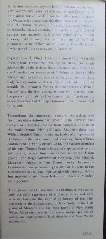 The Great Shame A Story of the Irish in the World and the New  Author: Thomas Keneally      Publishe