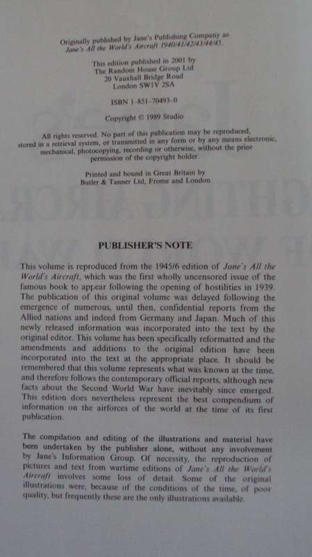 Janes Fighting Aircraft of World War I & World War II  Two Volumes