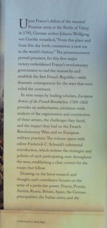 European Armies of the French Revolution 1789-1802  Frederick C Schneid