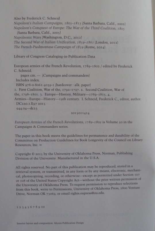 European Armies of the French Revolution 1789-1802  Frederick C Schneid