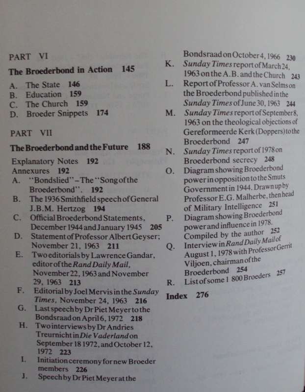 Brotherhood of Power An Expose of the Secret Afrikaner Broederbond  J H P Serfontein