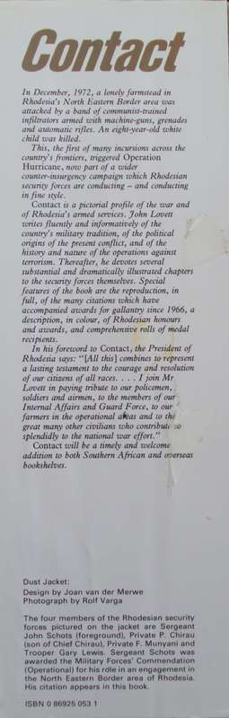 Contact A Tribute to those who Serve Rhodesia  John Lovett