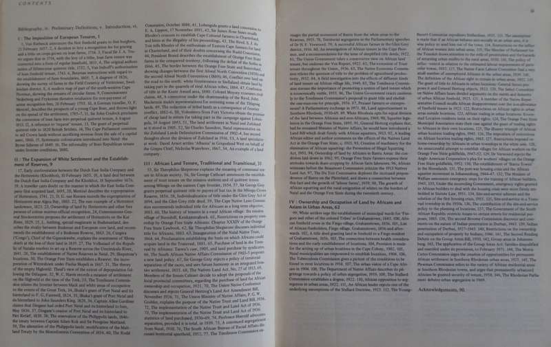 The Right to the Land Documents of Southern African History T R H Davenport & K S Hunt
