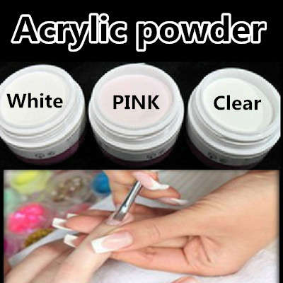 NAIL ACRYLIC POWDER net wet.1/2 oz/THREE COLORS TO CHOOSE/PINK/WHITE/CLEAR