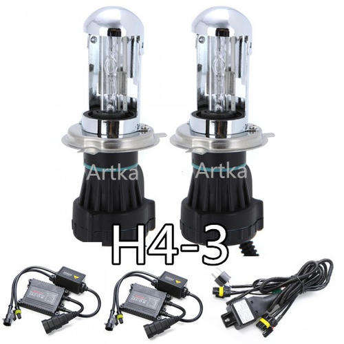 Complete set 2nd Generation H4-3 6000K Xenon HID Conversion Kit -- Super Vision Diamond White
