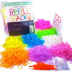 2000 pc Rubber Band Refill Mega Value Pack with Clips -- Style 1 -- Rainbow Loom Bands