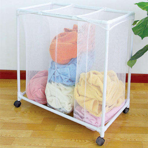 3-Bag Mesh Rolling Hamper