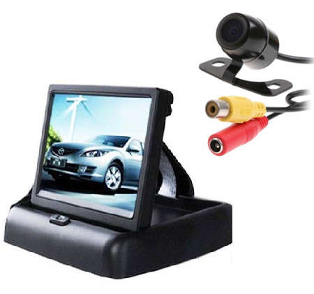 4.3 " Foldable TFT LCD Color Camera Rearview Mirror Car Monitor + Car Rear View Camera