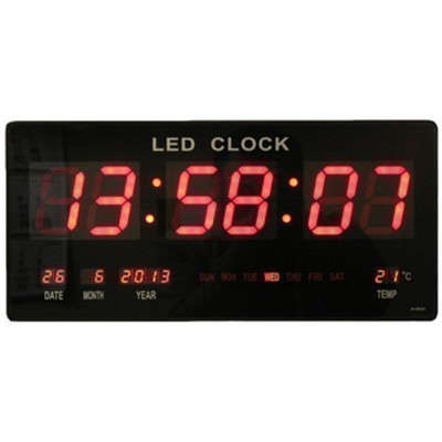 Wall Clock Digital Clock LED Digital Quartz Clock Date Temperature Bar Cafe Kiosk