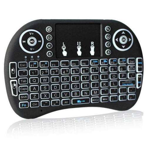 Mini Wireless BackLit Keyboard & Mouse Combo - Black