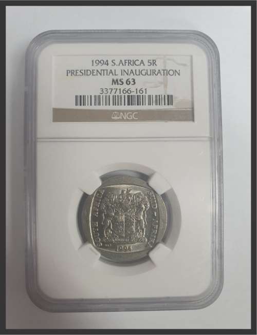 1994 Presidential inauguration R5 // NGC MS63 // Picture of Actual Coin