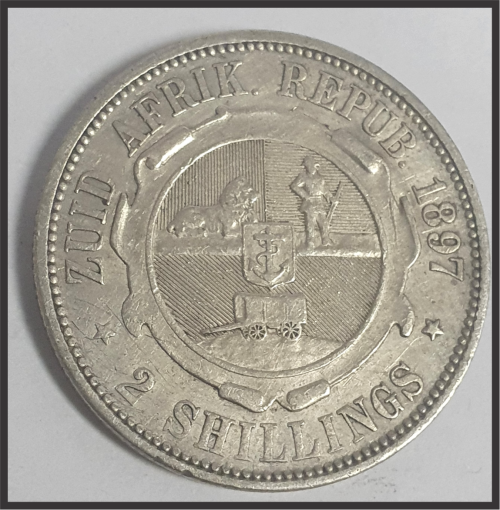 ZAR 1897 2 Shillings Only 147 500 Minted Nice coin. In good condition