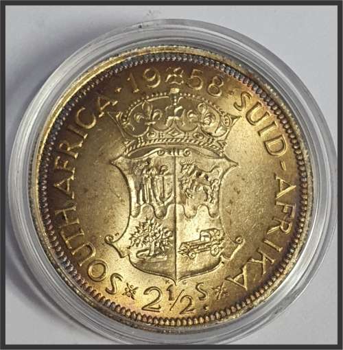 1958 2 1/2 Shillings // Coin in Capsule //  picture of actual coin