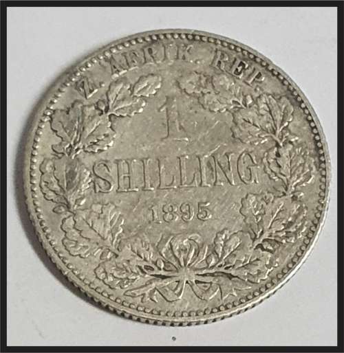 ZAR 1895 1 Shilling Only 327 380 Minted picture of actual coin