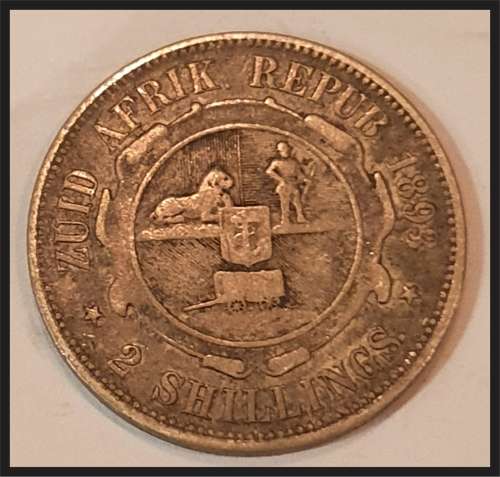 ZAR 1893 2 Shillings Only 106 951 Minted picture of actual coin, HIGH CATALOGUE VALUE!!!