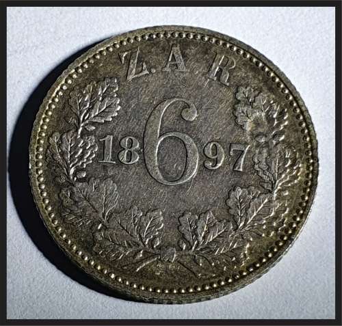 ZAR 6 D 1897, (Coin in Capsule), Only 220 000 Minted, As per photo