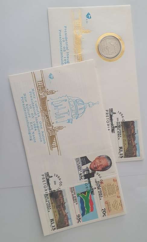 RSA - Presidential Inauguration FDC with R 5 Coin - 1994