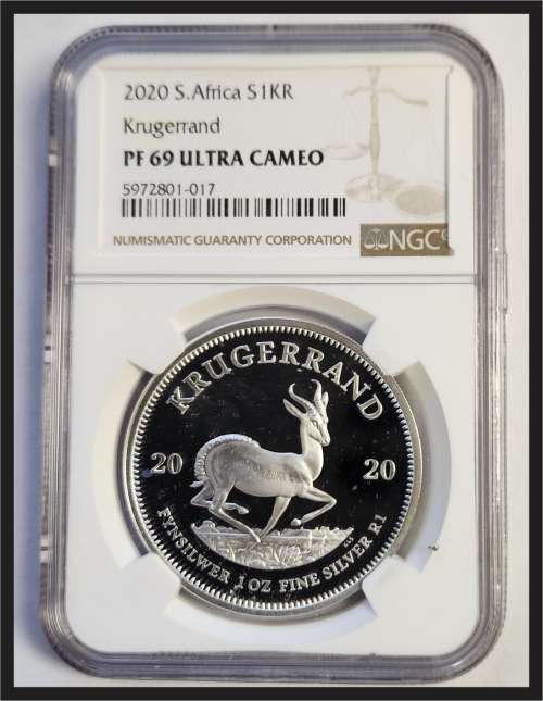 2020 SA  PROOF Silver Krugerrand // NGC  PF 69 Ultra Cameo