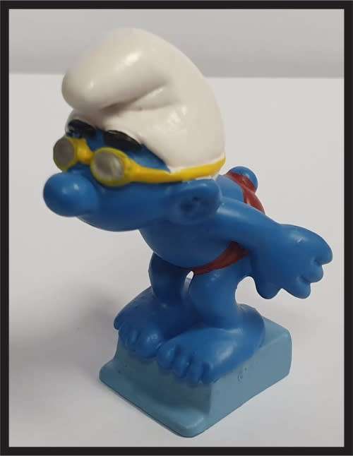 Smurfs 20440 Sport Swimmer Smurf Diving Figure Vintage Toy PVC Diver Figurine