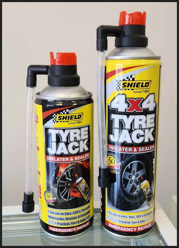2 x TYRE JACK INFLATOR & SEALER