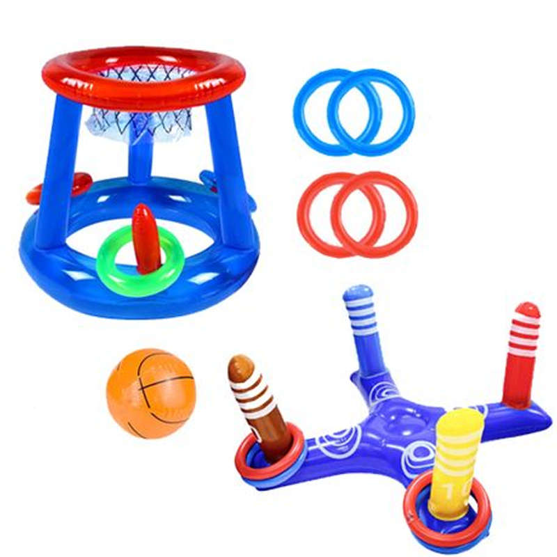 Splash Slam Fun Inflatable Basketball Ring Toss Pool Game Set