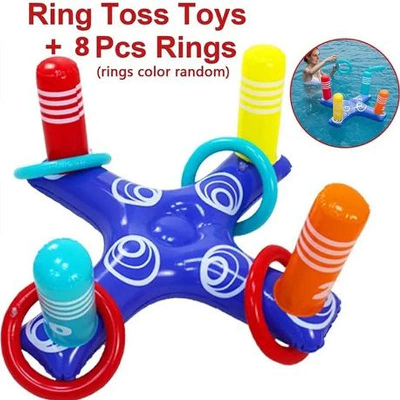 Splash Slam Fun Inflatable Basketball Ring Toss Pool Game Set