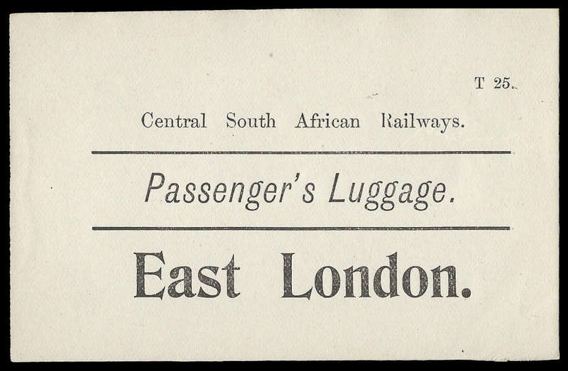 Central South African Railways (CSAR) Luggage Label.  Good condition.