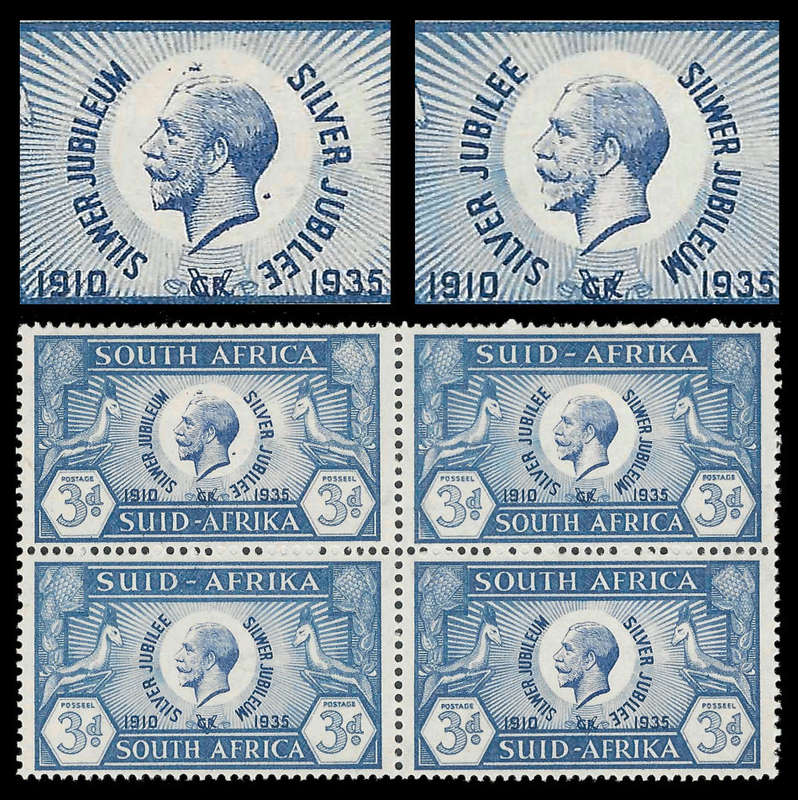 Union of South Africa. 3d Silver Jubilee with SPOTS ABOVE HEAD (SG 67b).  CV R1 050-00++.  UM / MM.