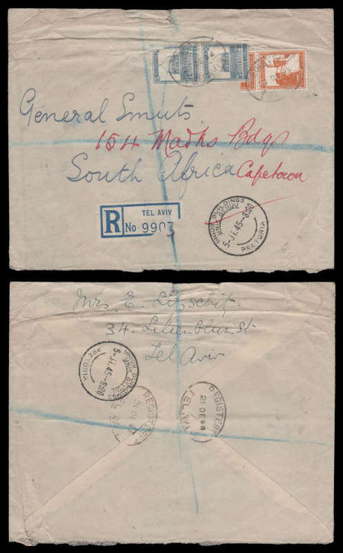 World War II censored cover from PALESTINE addressed to Jan Smuts as per scan.