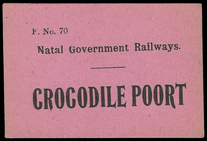 Natal Government Railways.  Crocodile Poort luggage label as per scan.  Very fine.