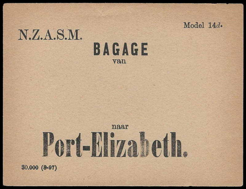 Railways:  N.Z.A.S.M. Luggage label.