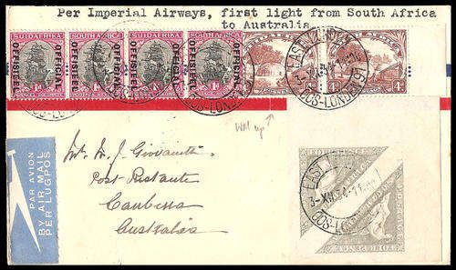 Rare 4d Upright Watermark on Flight Cover.  Free shipping.
