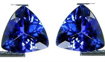 1.54 ct Blue Trillion Tanzanite pair