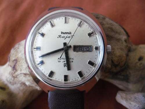 Rare Vintage HMT RAJAT 21 jewels day date automatic mens watch
