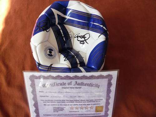 Chesea Squad signed soccer ball + COA