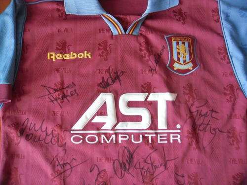 Aston Villa Squad Signed 1995-97 Home Football / Soccer shirt!! RARE!!