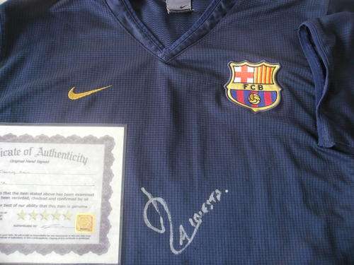 Barcelona Iniesta signed football soccer shirt + COA