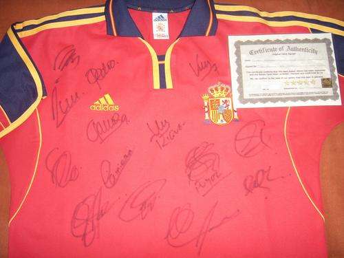 Spain 2012 football soccer team signed shirt and certificate wow
