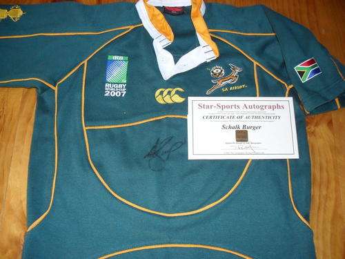 Small Springbok Schalk Burger signed Shirt + COA