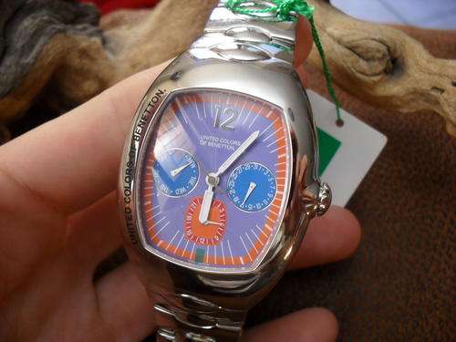 Crazy New Benetton Daydate GMT quartz mens watch no reserve!!